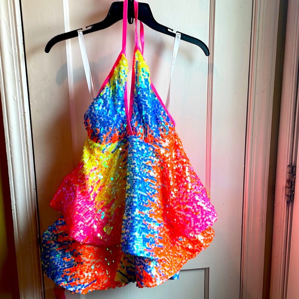 Multi colored sequin dress